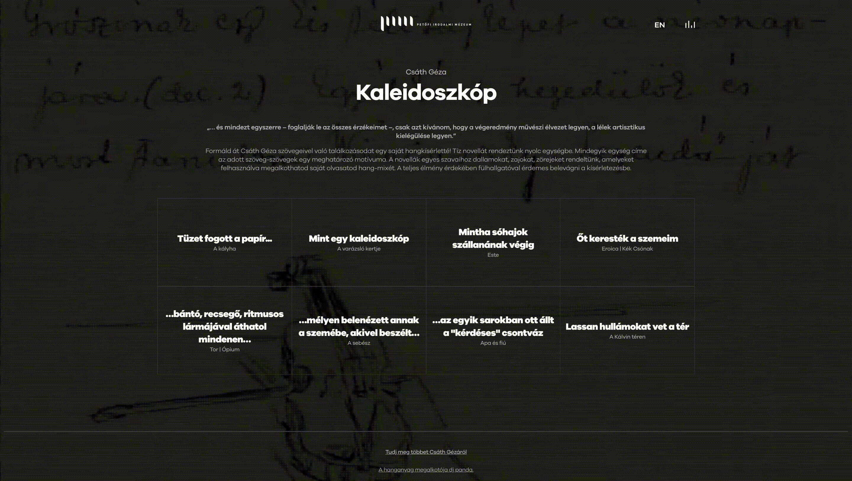 Csáth Kaleidoszkóp weboldal