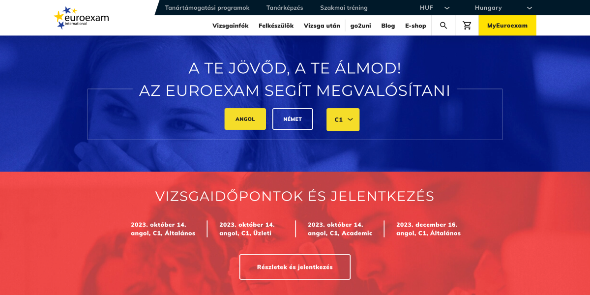euroexam.org hero section